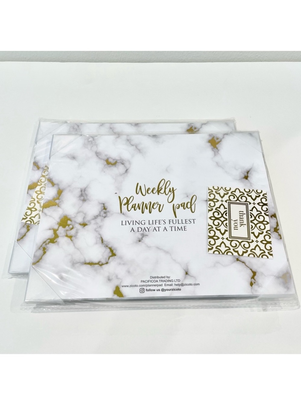 2-Pack Set - Marble Weekly Planner Pad with Gold Accents - 52 Weeks - Brand New